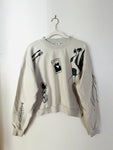 Handpainted Lou Crop Sweatshirt Size L